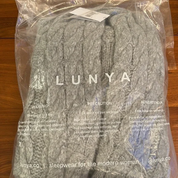 NWT Lunya Lofty Wool Cable Robe, Nod Grey - XS/S & Medium